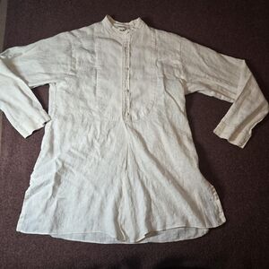 Green Rose Linen Tunic Shirt Innivory Women's Medium A Few Small Spots See Pics